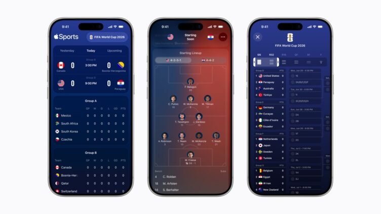 Apple Sports、日本を含む90以上の国・地域に拡大 ワールドカップ機能も追加