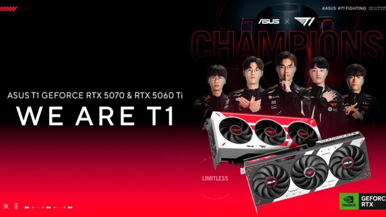 ASUS Unveils Limited T1 GeForce RTX 5070 and RTX 5060 Ti With LoL World Champions