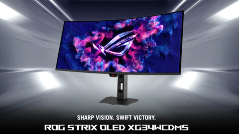 ASUS、34 型 280Hz QD-OLED「XG34WCDMS」と 24:9 サブモニター XG129C 発表