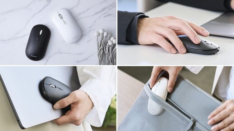 エレコム、厚さ26mmの薄型ワイヤレスマウス「Slint」発売 3台切り替えに対応