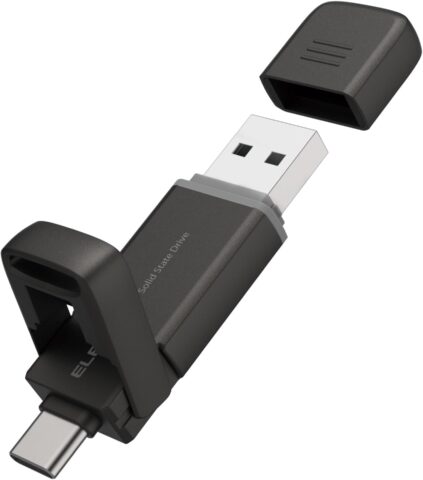 エレコム、2WAYコネクターのポータブルSSD発売 AI写真編集ソフト付きでPS5にも対応
