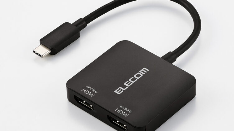ELECOM Launches AD-C2HDMIBK: One USB Type-C Port Drives Two HDMI Displays for a Three-Screen Setup