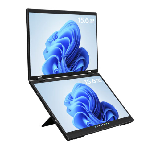 15.6型フルHDを2枚重ねた折りたたみモニター「LCD15HC-IPSDUAL2」8月上旬発売